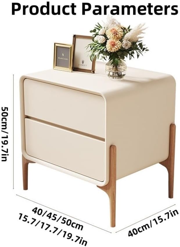 Modern Two-Drawer Bedside Table Free Installation Boudoir Storage Cabinet Sty...