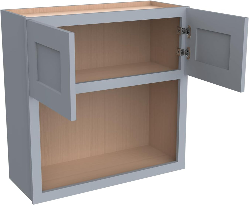 Solid Wood Shaker Wall Cabinet for Microwave – Space-Saving RTA with Open She...