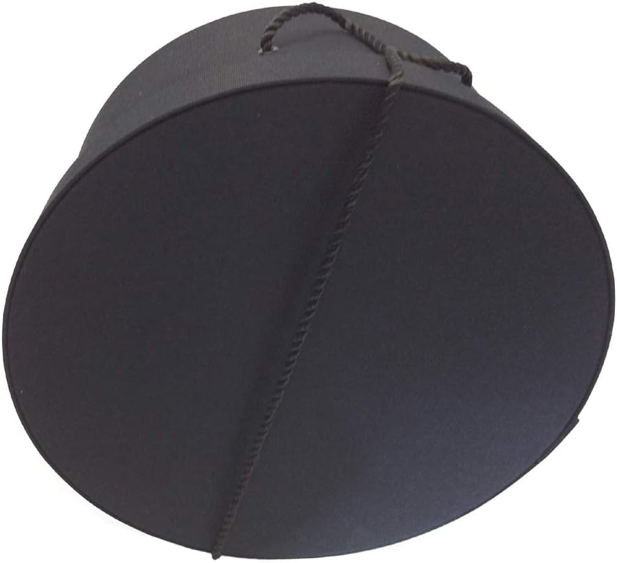 Sarah's Hat Boxes Classic Black Hat Box – 14.75" x 7.5" (Dia. x Ht.) Handmade in USA – Odorless Non-Toxic Adhesive, Cording Handle – Premium Storage for Hats & Accessories