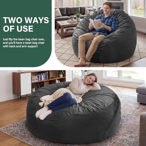 fond + found Adults Bean Bag Chair 5FT Big BeanBag Chair Giant Oversized | Me...