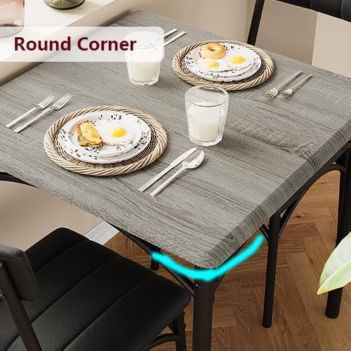GAOMON Dining Table Set for 2, Kitchen Table and Chairs for 2 with Upholstere...