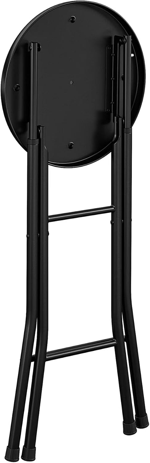 24-inch Tall, Padded Folding Stool, Black