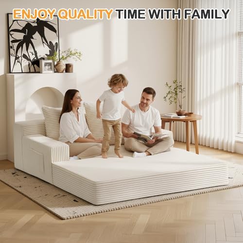 Erament Convertible Sofa Bed, Loveseat Folding Floor Futon Sleeper Sofa Couch...