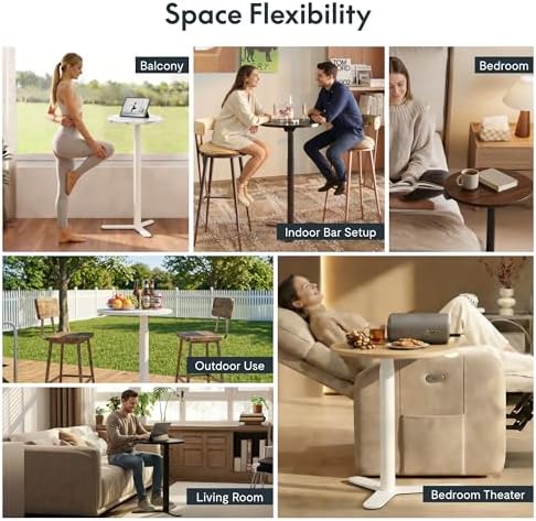 FLEXISPOT Gas Spring Lift Sit-to-Stand Table,20" Round Bar Table | With ...