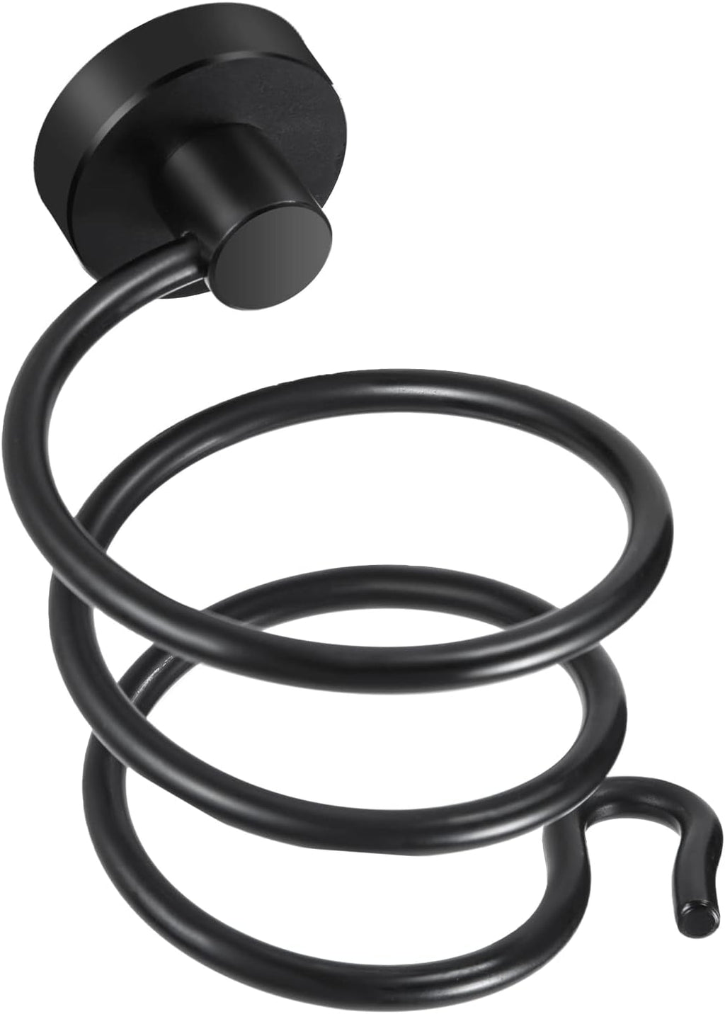 YUET Hair Dryer Holder Hairdryer Station Wall Mounted Stand Hanger Rack Blow Spiral Aluminum Construction Black Painted Shelf Storage for Bathroom Shower Room