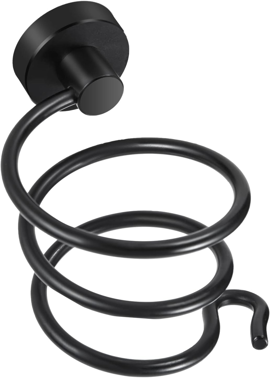 YUET Hair Dryer Holder Hairdryer Station Wall Mounted Stand Hanger Rack Blow Spiral Aluminum Construction Black Painted Shelf Storage for Bathroom Shower Room