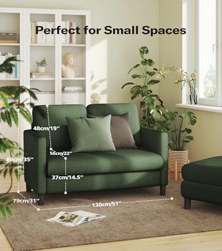 Welzona Loveseat, 51" Small Couch, Teddy Love Seat, Small Loveseat Sofa ...
