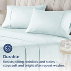 King Pillow Cases - 2 Pack - Super Soft Pillowcase Covers - Envelope Enclosure - Hotel Quality Pillow Protectors - Wrinkle Free, Shrink and Stain Resistant - Machine Washable - 20" x 40" (Ice Blue)