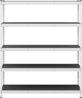 SafeRacks Modular Garage Shelving - 5 Tier Storage Shelves, Tall Metal Rack Shelves for Storage, Heavy Duty Steel Shelf Organizer for Garage, Or Kitchen Pantry (White, 18 x 60 x 72)