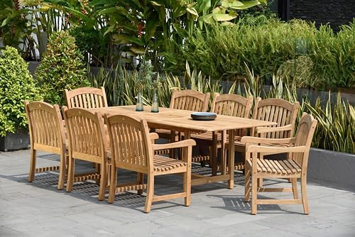 Amazonia Newcastle 9-Piece Outdoor Rectangular Dining Table Set | Certified T...