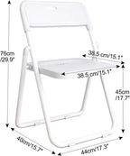 Plastic Folding Chair, Indoor Outdoor Portable Stackable Commercial Seat with Steel Frame 200lb.(Orange)