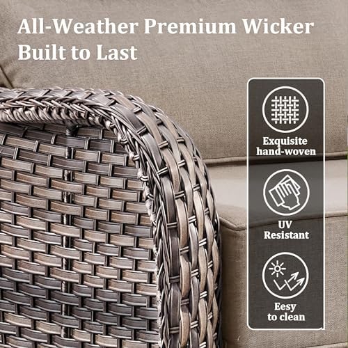 Luxury Outdoor Swivel Rocker Patio Chairs Set of 2 with 6-Inch Thick Cushions...