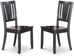 East West Furniture LGDU7-BLK-W 7 Piece Kitchen Table Set Consist of a Rectangle Dining Table with Butterfly Leaf and 6 Dining Chairs, 42x84 Inch, Black