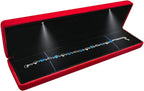 GBYAN Velvet Chain Necklace Box with LED Light, Long Bracelet Storage Case, Jewelry Display Gift Box for Engagement, Anniversary,Wedding and Birthday,Red