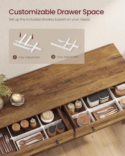 VASAGLE Farmhouse Buffet Cabinet, Coffee Bar with 2 Drawers