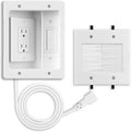 Recessed Outlet Box,in Wall Cable Concealer Kit with Brush Wall Plate、Socket、Electrical Box，9ft Cord– Easy, Safe Cable Management for Organized TV and Home Theater Systems
