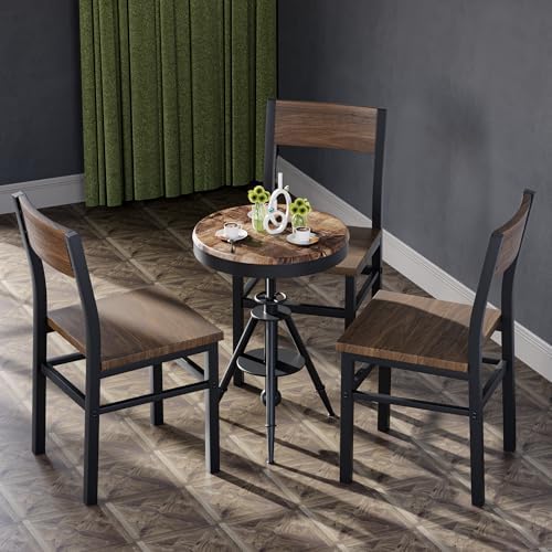 MECHYIN Nut-Brown Dining Chairs Set of 6, Farmhouse Kitchen Room Chairs