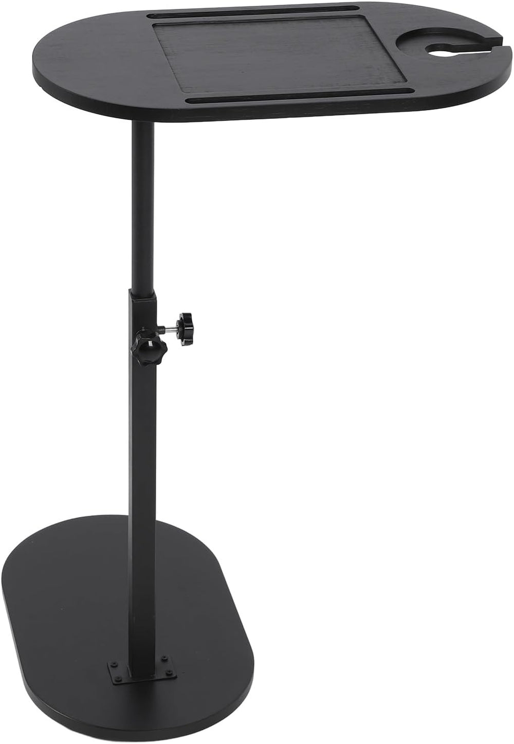 TOPINCN Small C-Shaped Side Table, Black, 40 x 22 x 32.2 Inches, Modern End T...