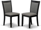 East West Furniture X677MZ650-9 9 Piece Dining Set Includes a Rectangle Dining Room Table with X-Legs and 8 Dark Gotham Grey Linen Fabric Upholstered Chairs, 40x72 Inch, Multi-Color