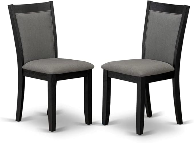 East West Furniture X677MZ650-9 9 Piece Dining Set Includes a Rectangle Dining Room Table with X-Legs and 8 Dark Gotham Grey Linen Fabric Upholstered Chairs, 40x72 Inch, Multi-Color