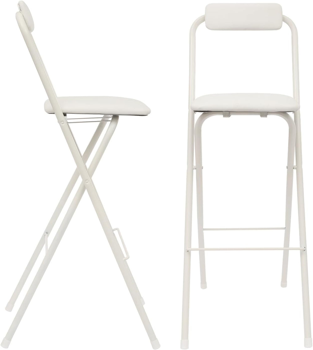 Set of 2 Foldable Bar Stools 29.5 Inch Height - Modern Folding Counter Height...