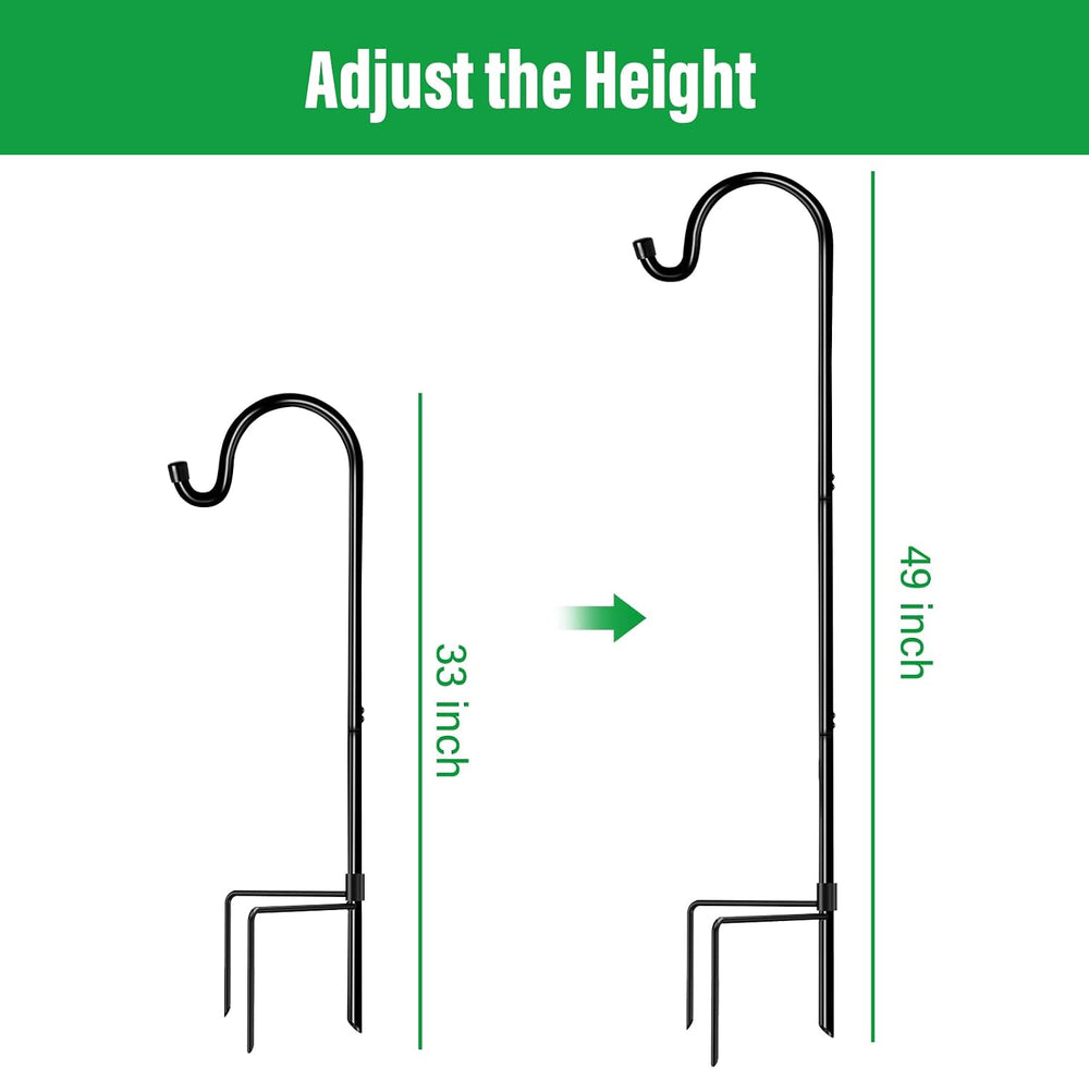 GOFORWILD 49 Inch 8 Pack Shepherd Hook for Garden Decor