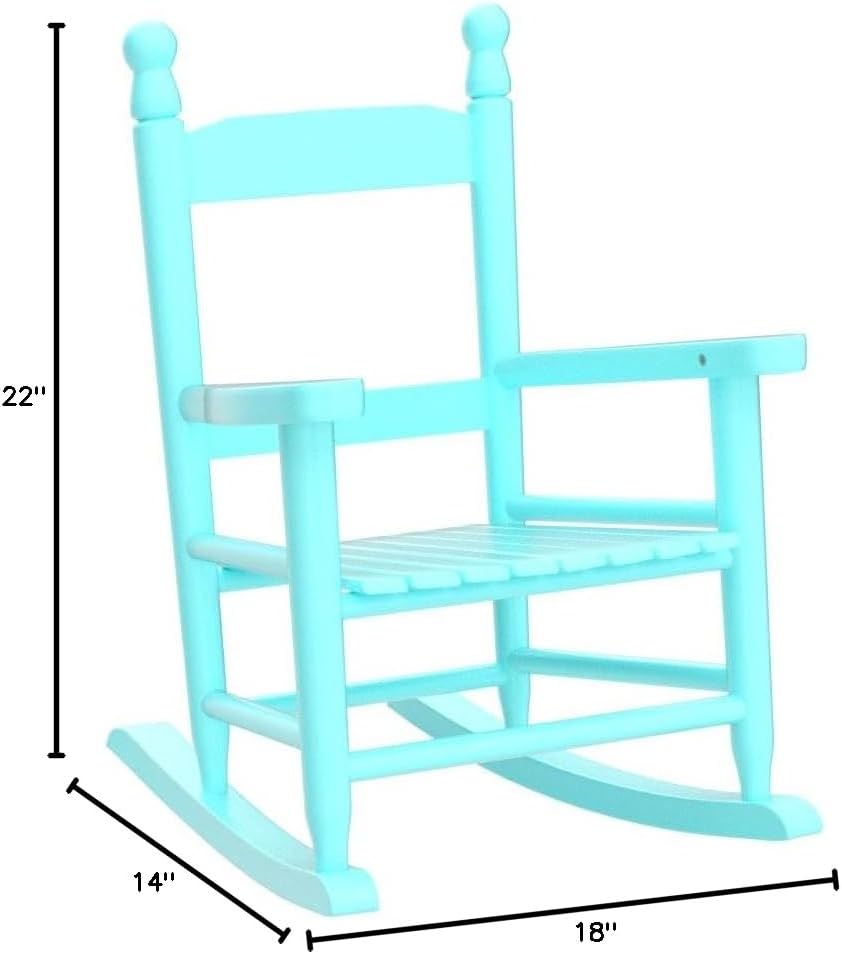 Kids Rocking Chair, Toddler Rocking Chair, Childrens Rocking Chair With Classic Rocker and Hardwood Construction, for Boys, Girls, Nursery, Indoor, Outdoor, Living Rooms, Bedrooms (Light Blue)