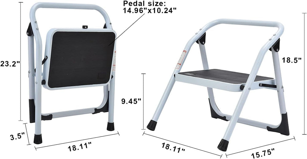 SOLADDER 1-Step Ladder Folding Step Stool with Anti-Slip Sturdy and Wide Peda...