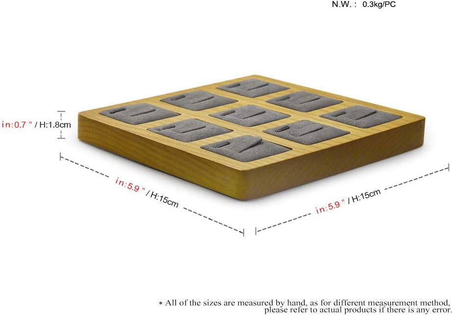 Jewelry Ring Display Tray Solid Wood Display Rings Stand Storage Jewelry Display Props Tray