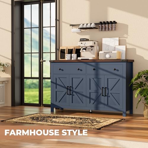 VVFLU 55'' Buffet Cabinet with Storage, Farmhouse Kitchen Storage Cab...