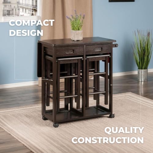 Winsome Suzanne Kitchen Table Set with Stools, Coffee, 33"