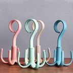 2Pcs Belt Hanger, 360-Degree Rotatable Four-Claw Hook, Closet Clothes Hangers, Belt Scarf Tie Rack Holder for Handbags(Pink, Green)