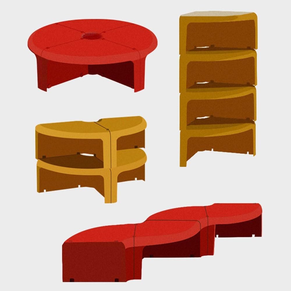End Tables Modular Plastic Coffee Table Set Interlocking Round Tables for Sel...