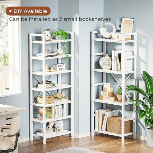 SUPERJARE Triple Bookshelf, Bookcase with 11 Open Display Shelves, Wide Book ...