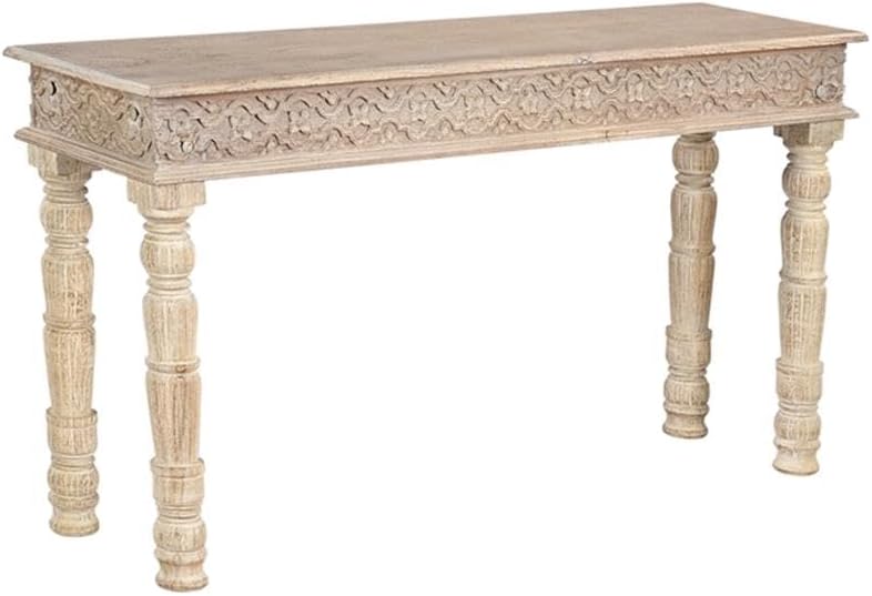 Pemberly Row 3-Piece Solid Mango Wood Living Room Table Set, Weathered Finish...