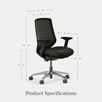 Branch Ergonomic Chair - A Versatile Desk Chair with Adjustable Lumbar Support, Breathable Mesh Backrest, and Smooth Wheels - Experience Optimal Comfort and Support - All Black