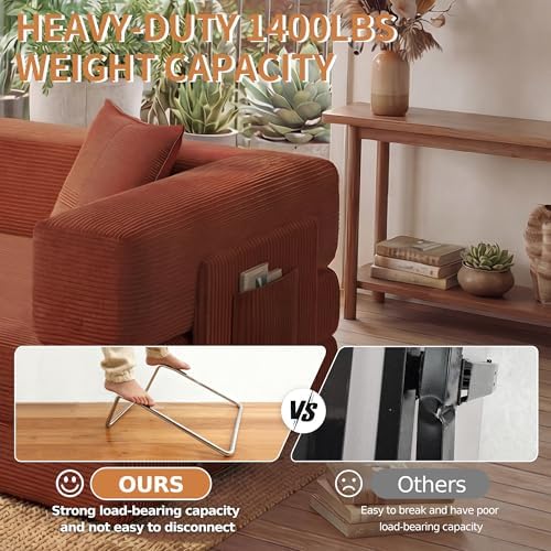 78.8" Couch for Living Room, Futon Sleeper Sofa Bed | Convertible Sofa B...