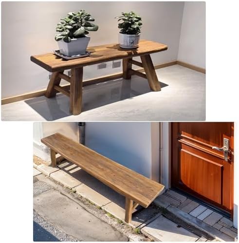 Narrow Bench For Entryway Slim Farmhouse Indoor Wood Rustic Noodle Bench Vint...