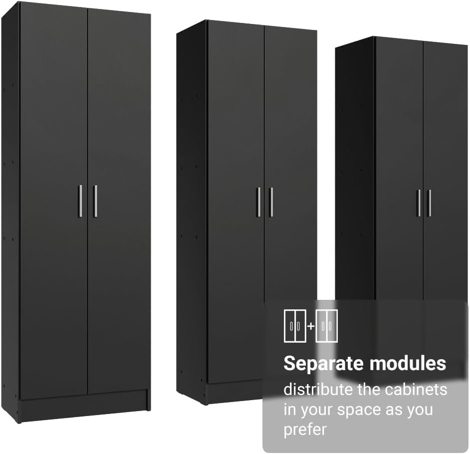 Madesa Kitchen Set 3 Pantry Storage Cabinet with 15 Utility Shelves 71'L ...