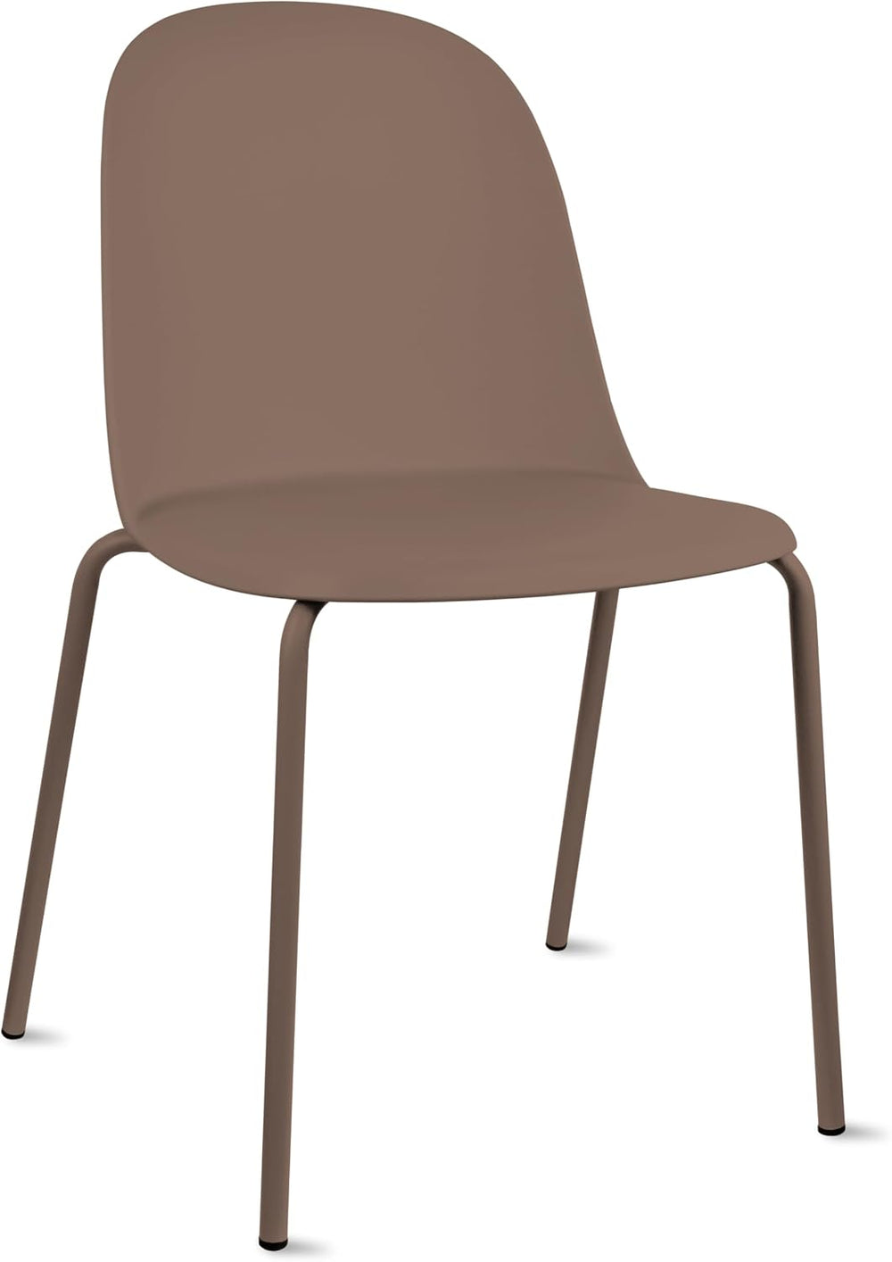 2xhome Set of 2 Modern Stackable Armless Dining Chairs | Plastic Shell Seat w...