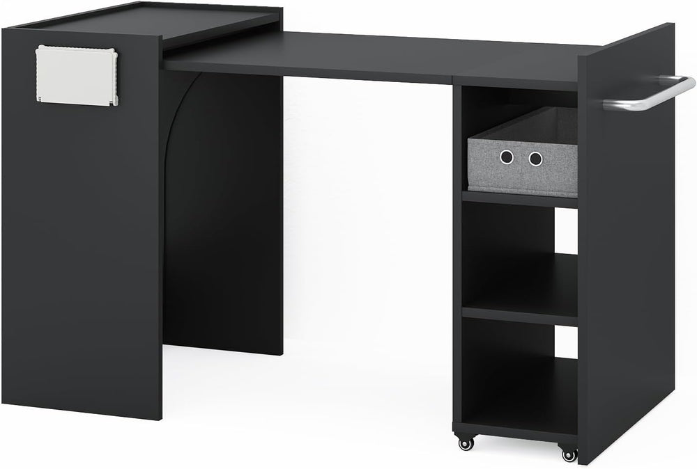 Kikihouse Manicure Table, Foldable Murphy Nail Tech Desk (Black)