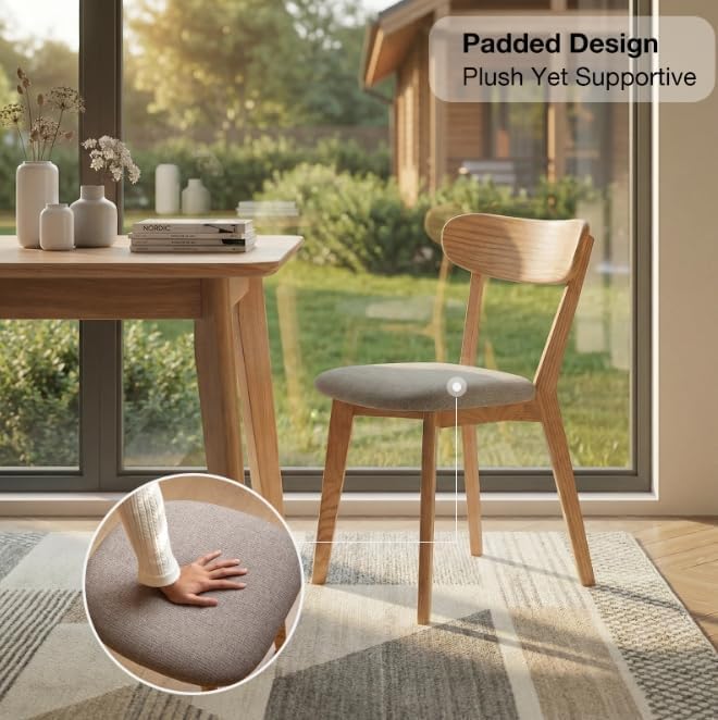 100% Solid Wood Dining Room Chairs - Practical Kitchen Chairs - Wood Chair fo...