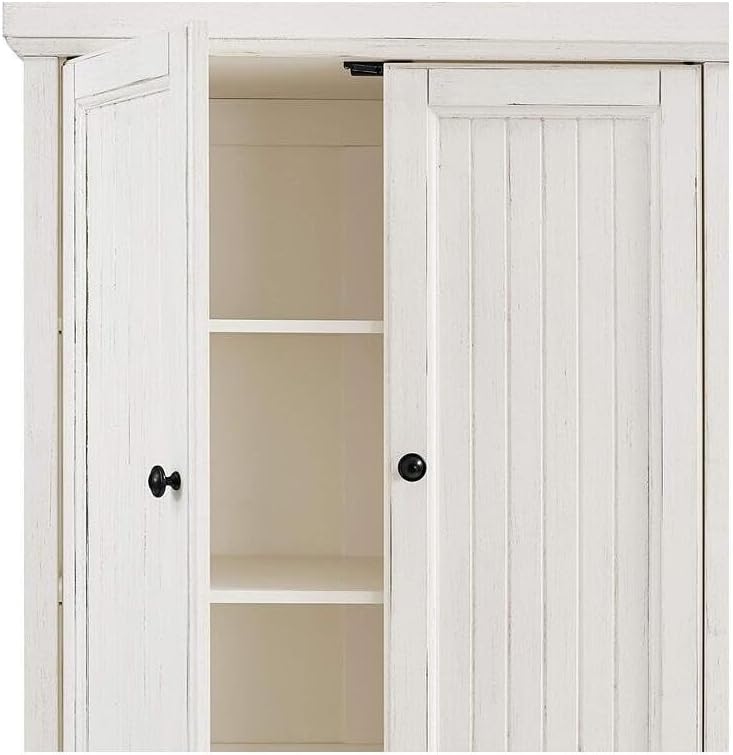 HomeStock Kitchen Pantry Cabinet - Large Storage, Adjustable Shelves, Distres...