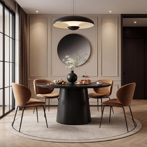 LITTLE TREE 47.24 Inches Round Dining Table, Modern Wooden Kitchen Table with...