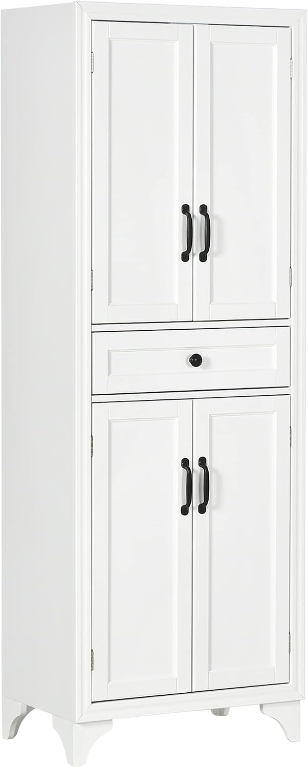 67" Tall Kitchen Pantry Cabinet, 4-Door Storage with Drawer & Adjust...