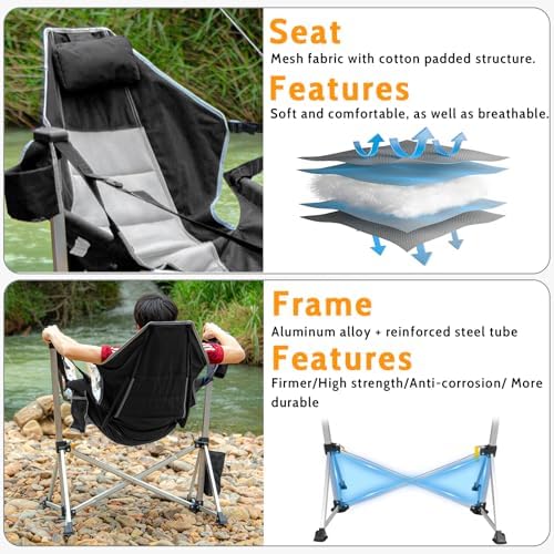Romswi 2-Pack Aluminum Hammock Chair with Footrest, Oversized Portable Foldin...