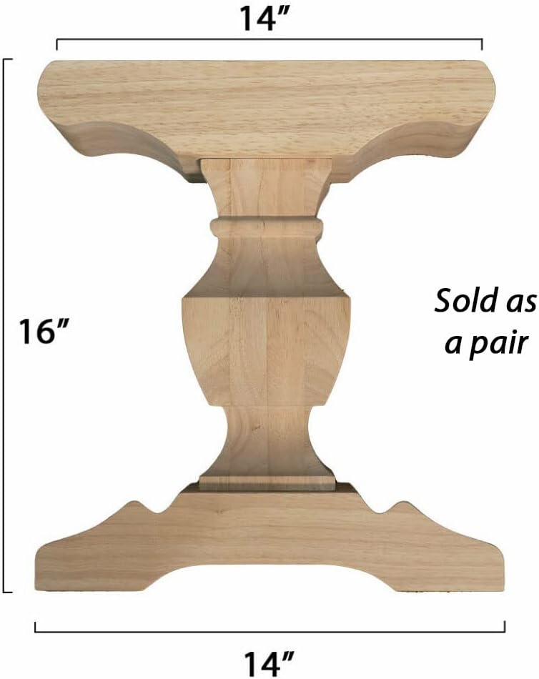 Osborne Wood Products Baron Hardwood Trestle Bench Bases (Set of 2), Furnitur...