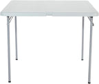 Office Star Resin 5-Piece Folding Square Table and Chair Set, Light Grey