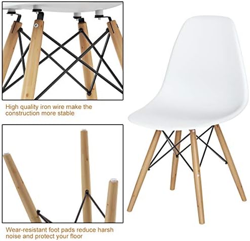 GIANTEX Dining Chairs Set of 2 White, Pre Assembled Dining Room Chairs