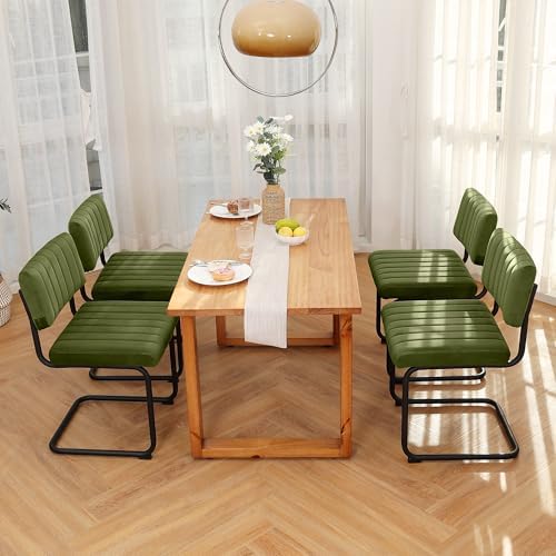ONEVOG Mid Century Modern Dining Chairs Set of 2, Green Velvet Kitchen Chairs...